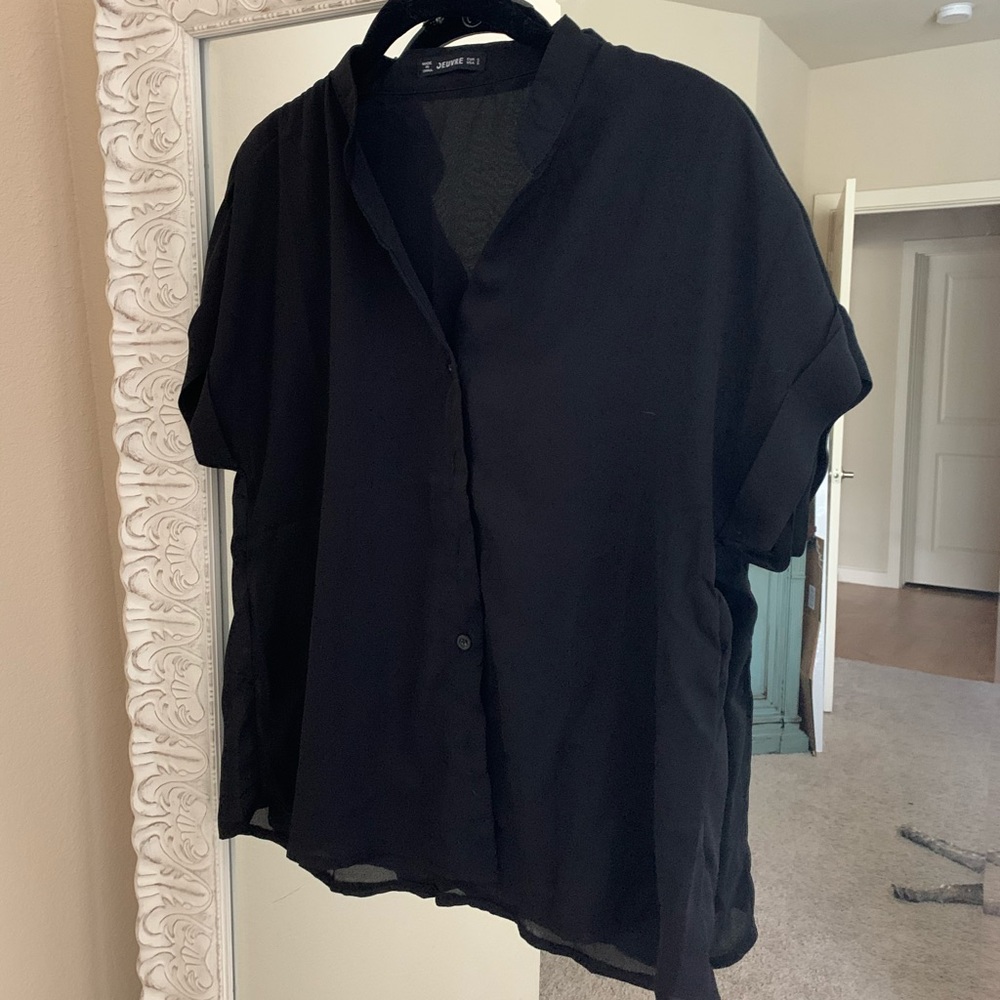 Black Button Blouse